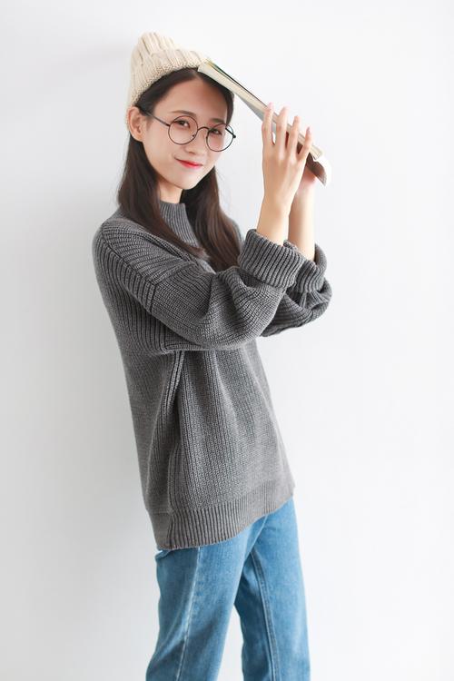【翌晨服飾官網(wǎng)】翌晨秋冬女毛衣韓版寬松加厚百搭套頭打底衫針織毛衫
