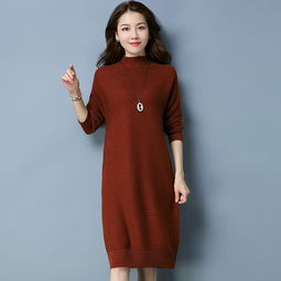純色甜美高領(lǐng)套頭2018年冬季長袖中長款修身年輕女款針織衫顯瘦甜美時尚